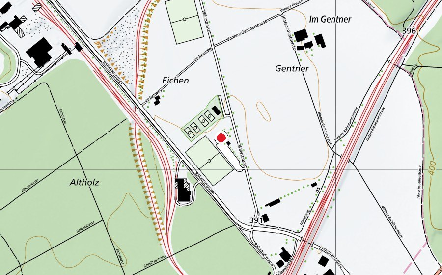 Map showing the location of Fc Rafzerfeld (Sports centre)