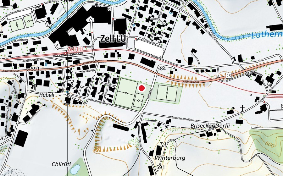 Map showing the location of FC Zell (Sports centre)