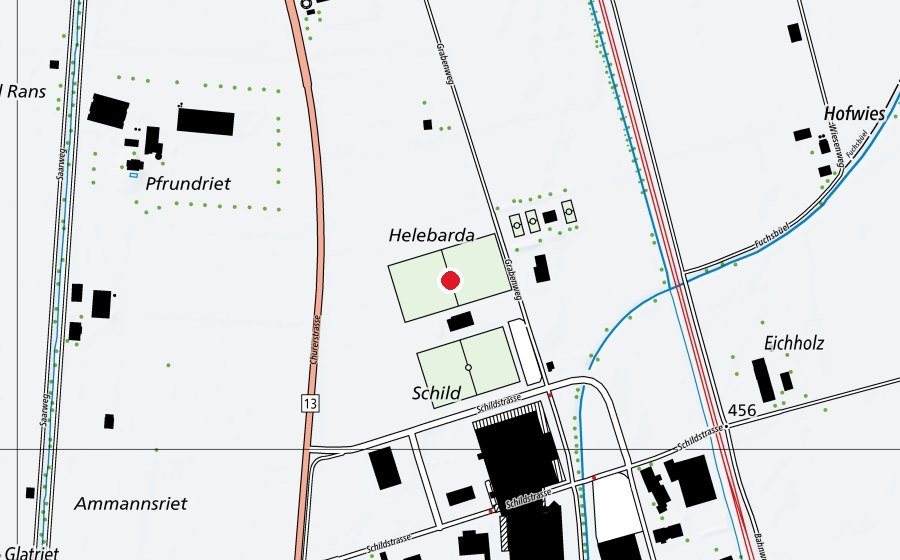 Map showing the location of FCS (Sports centre)