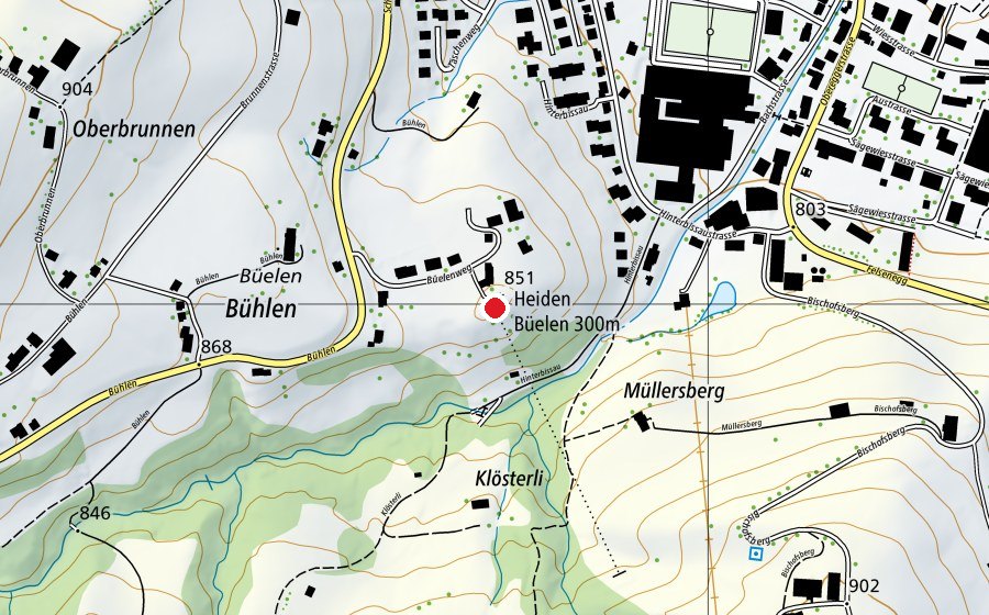 Carte indiquant l’emplacement de Feldschützen Heiden (Centre sportif)