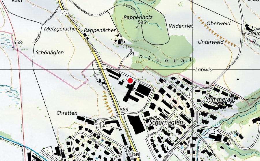 Mappa con la posizione di Fitness-Center (Centro sportivo)