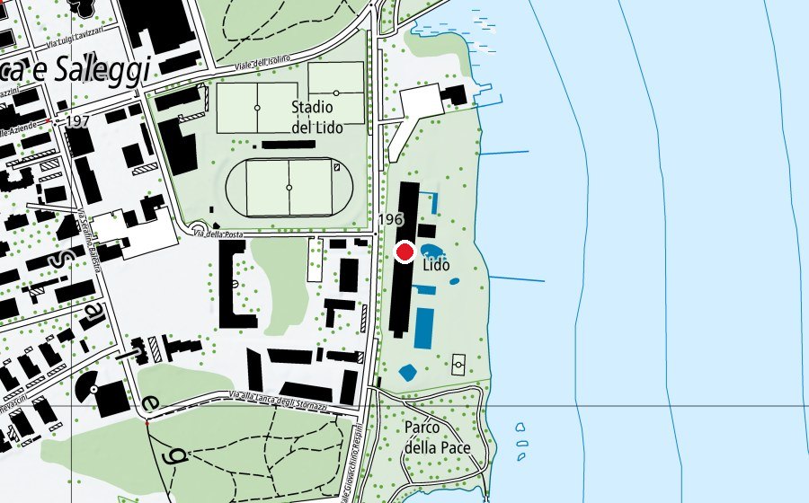 Map showing the location of fitness (Sports centre)