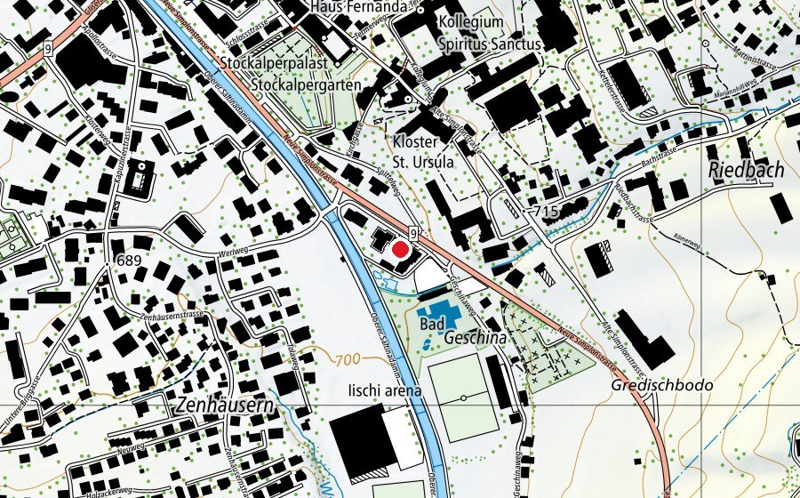 Mappa con la posizione di Fitness Palace Brig (Centro sportivo)