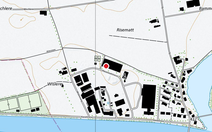 Map showing the location of Fitnesszenter und Tennishalle Büren an der Aare (Sports centre)