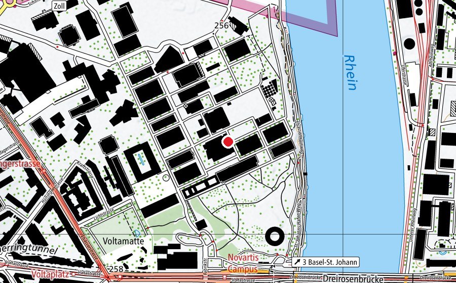 Map showing the location of Fitorama - Novartis Fitness Center (Sports centre)