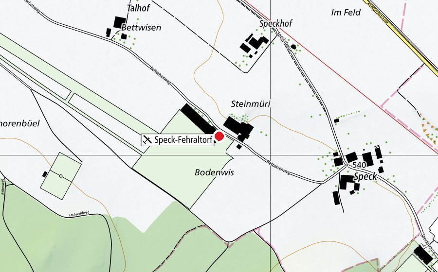 Mappa con la posizione di Flugsportgruppe Zürcher Oberland (FGZO) (Centro sportivo)