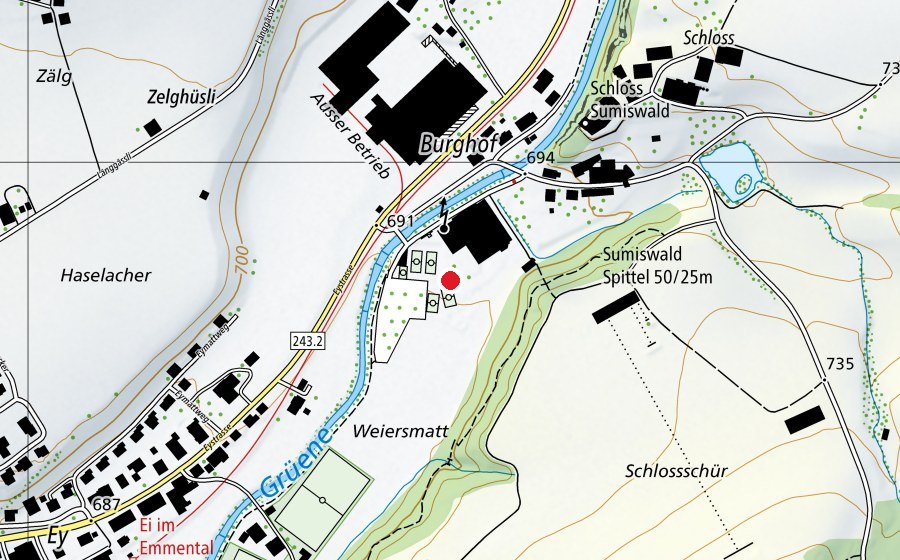 Mappa con la posizione di Forum Sumiswald (Centro sportivo)