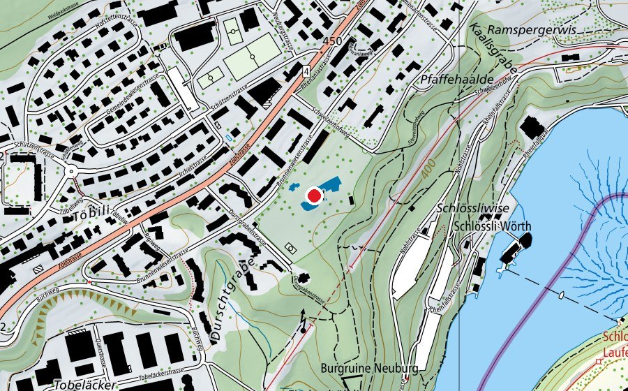Map showing the location of Freibad Otterstall (Sports centre)
