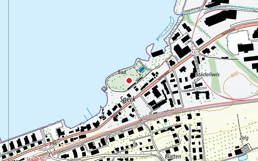 Map showing the location of Freibad Speck (Sports centre)