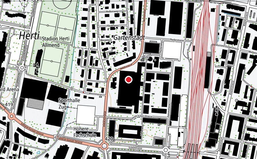 Mappa con la posizione di Freiruum Parkour & Trampoline (Centro sportivo)