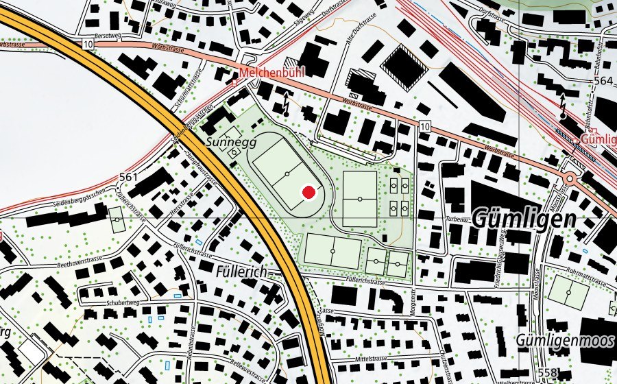 Mappa con la posizione di Füllerich (Centro sportivo)