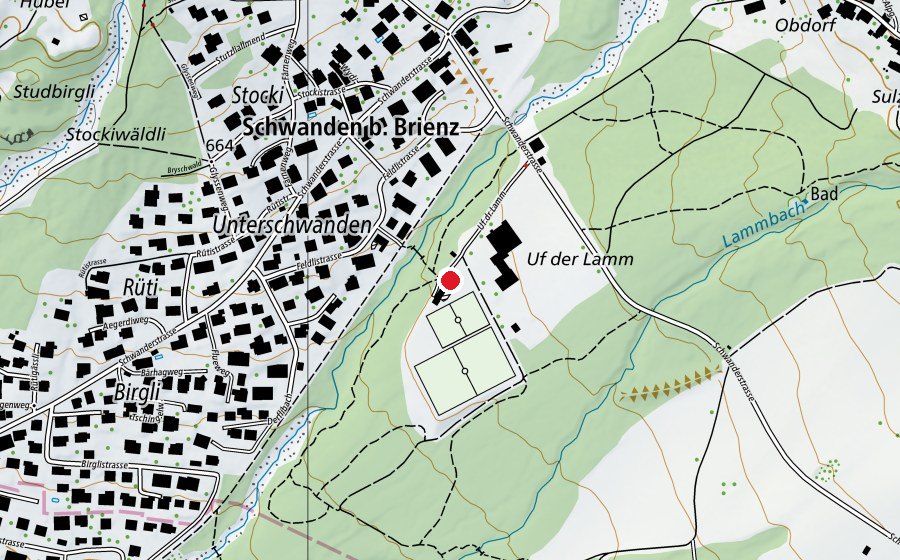 Map showing the location of Fussballclub Rothorn (Sports centre)