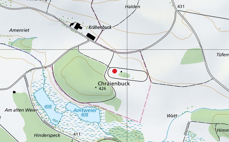 Map showing the location of Galoppbahn RBV Trüllikon (Sports centre)