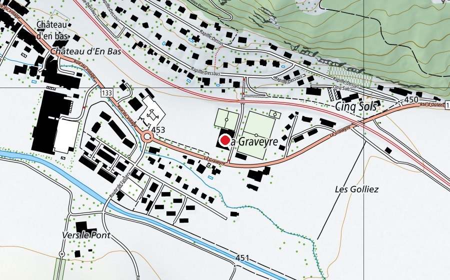 Mappa con la posizione di Garderie l'Oasis, UAPE les Frimousses AJERCO (Centro sportivo)