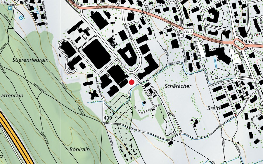 Map showing the location of Gesundheitspark Böni (Sports centre)