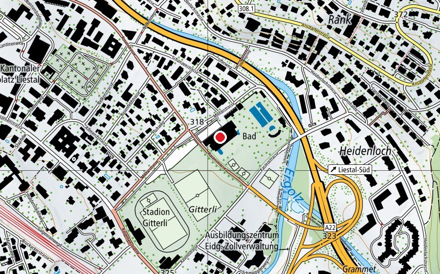 Mappa con la posizione di Gitterli (Centro sportivo)