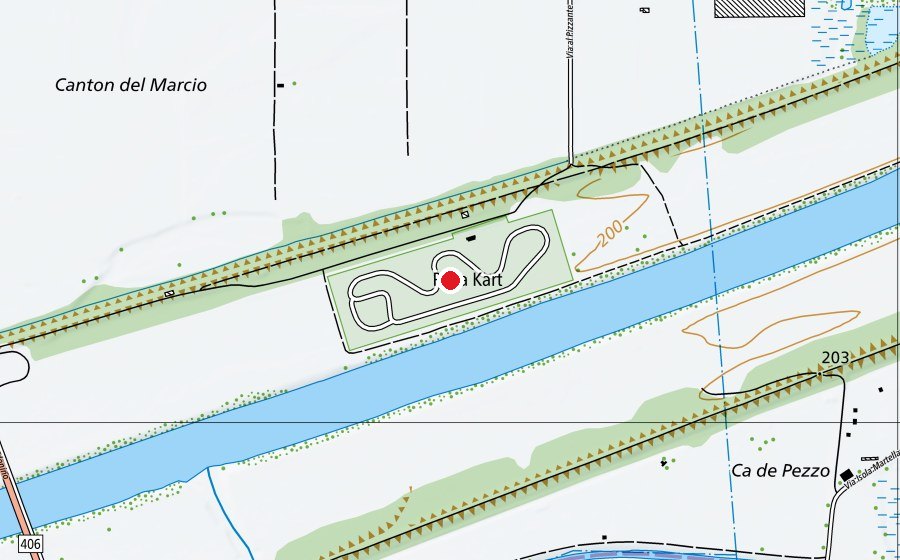 Map showing the location of Go kart Locarno Magadino (Sports centre)