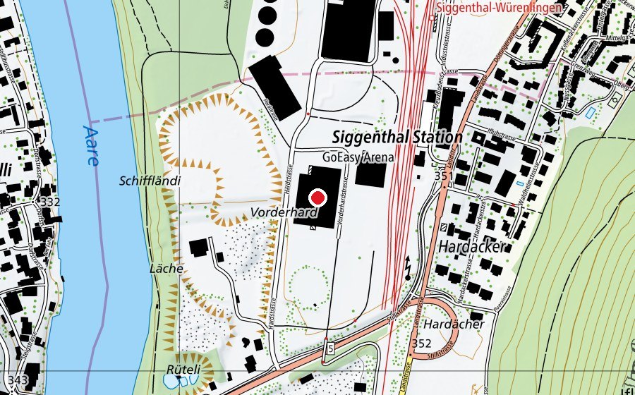 Carte indiquant l’emplacement de GoEasy Sport & Freizeit Arena (Centre sportif)