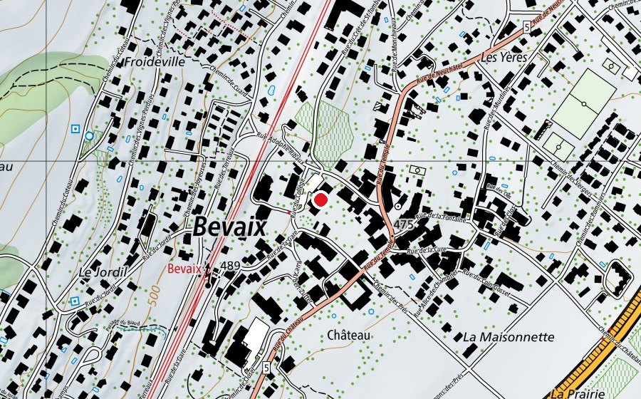 Carte indiquant l’emplacement de Grande salle (Centre sportif)