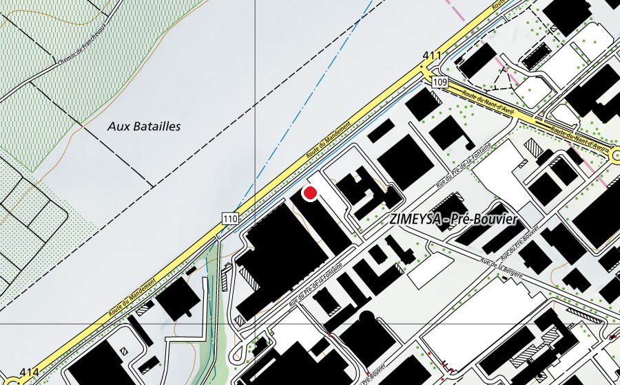 Carte indiquant l’emplacement de Grimper.ch (Centre sportif)