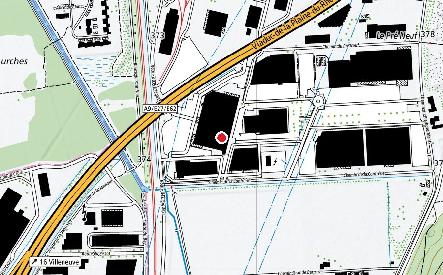 Mappa con la posizione di grimper.ch (Centro sportivo)
