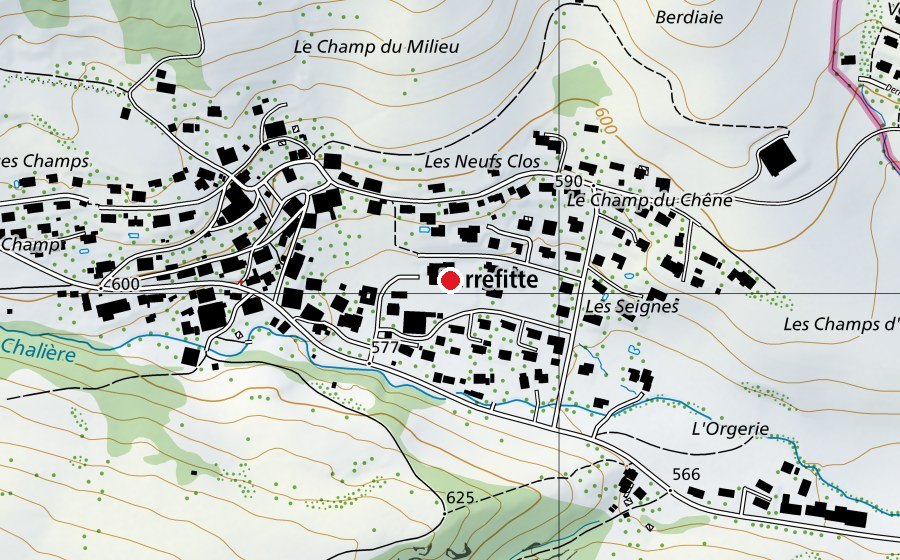 Carte indiquant l’emplacement de Halle de gymnastique (Centre sportif)