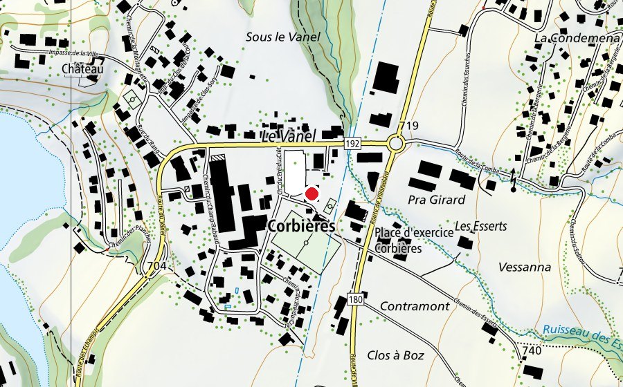 Carte indiquant l’emplacement de Halle polyvalente (Centre sportif)