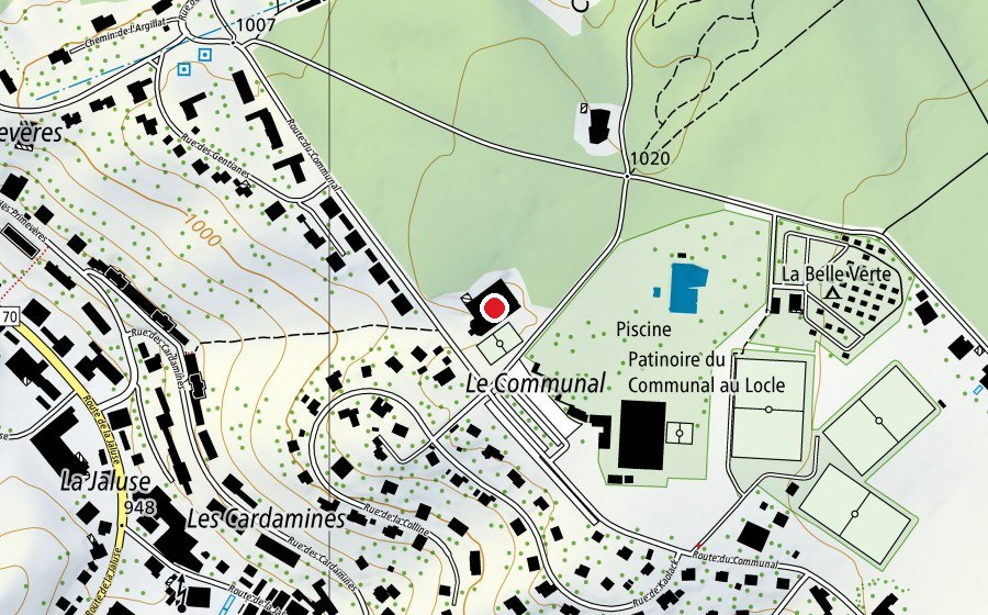 Carte indiquant l’emplacement de Halle Polyvalente (Centre sportif)