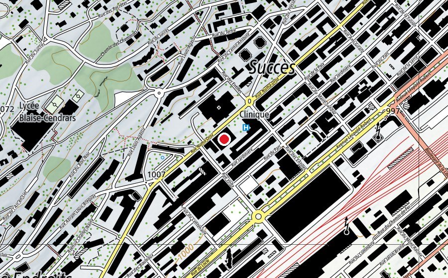 Mappa con la posizione di Halle Volta (Centro sportivo)