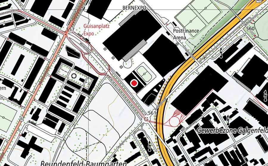Mappa con la posizione di Hallen 5.1-5.2 Curlinghalle (Centro sportivo)