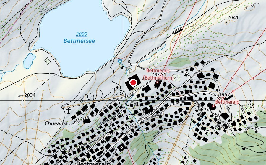 Carte indiquant l’emplacement de Hallenbad Bachtla (Centre sportif)