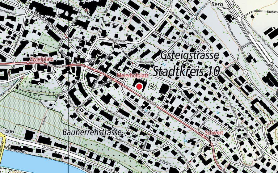 Karte mit dem Standort von Hallenbad Bläsi (Sportanlage)