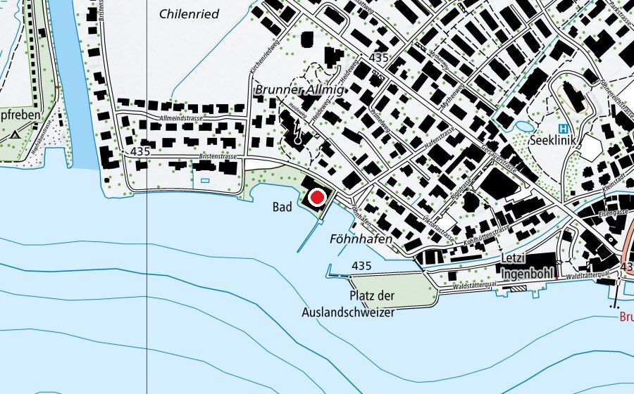 Carte indiquant l’emplacement de Hallenbad Brunnen (Centre sportif)