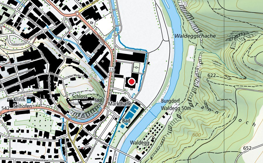Mappa con la posizione di Hallenbad Burgdorf (Centro sportivo)