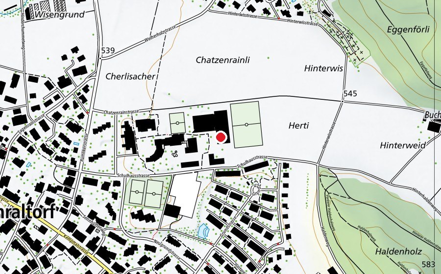 Carte indiquant l’emplacement de Hallenbad Fehraltorf (Centre sportif)
