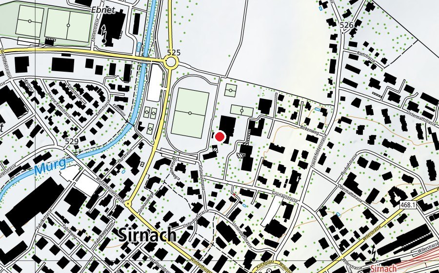 Mappa con la posizione di Hallenbad Grünau (Centro sportivo)