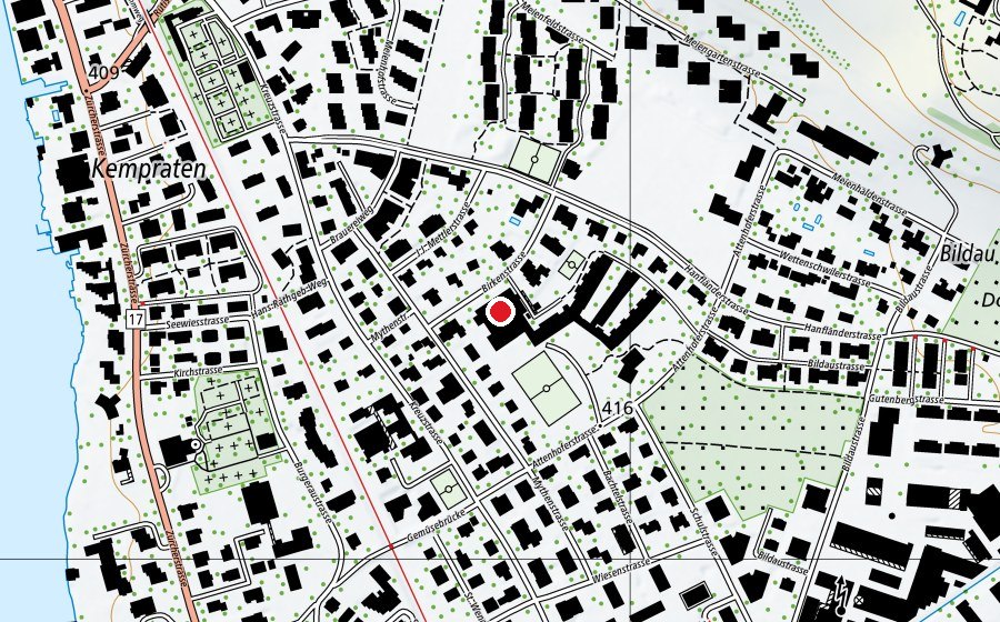 Carte indiquant l’emplacement de Hallenbad Hanfländer (Centre sportif)
