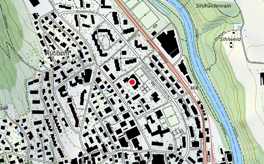 Mappa con la posizione di Hallenbad Langnau (Centro sportivo)