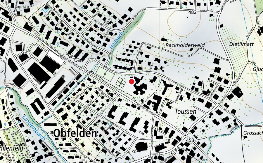 Map showing the location of Hallenbad Schlossächer (Sports centre)