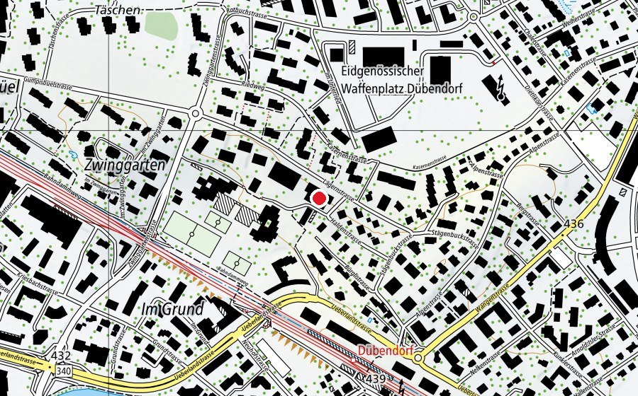 Mappa con la posizione di Hallenbad Stägenbuck (Centro sportivo)