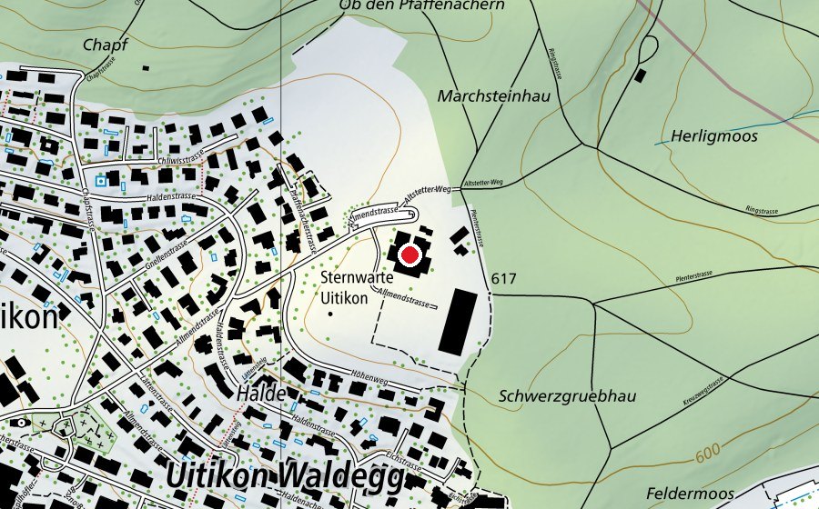 Mappa con la posizione di Hallenbad Uitikon (Centro sportivo)