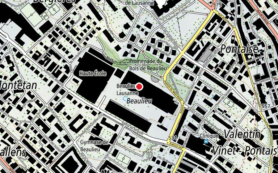 Mappa con la posizione di Halles sportives (Centro sportivo)