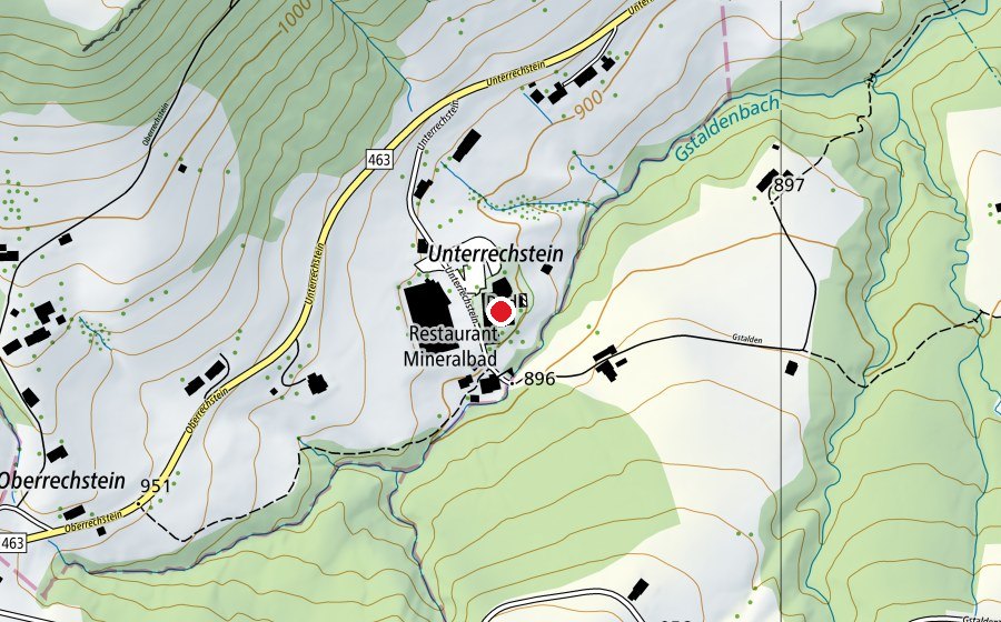 Mappa con la posizione di Heilbad Unterrechstein (Centro sportivo)
