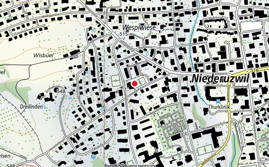 Carte indiquant l’emplacement de Herrenhof (Centre sportif)