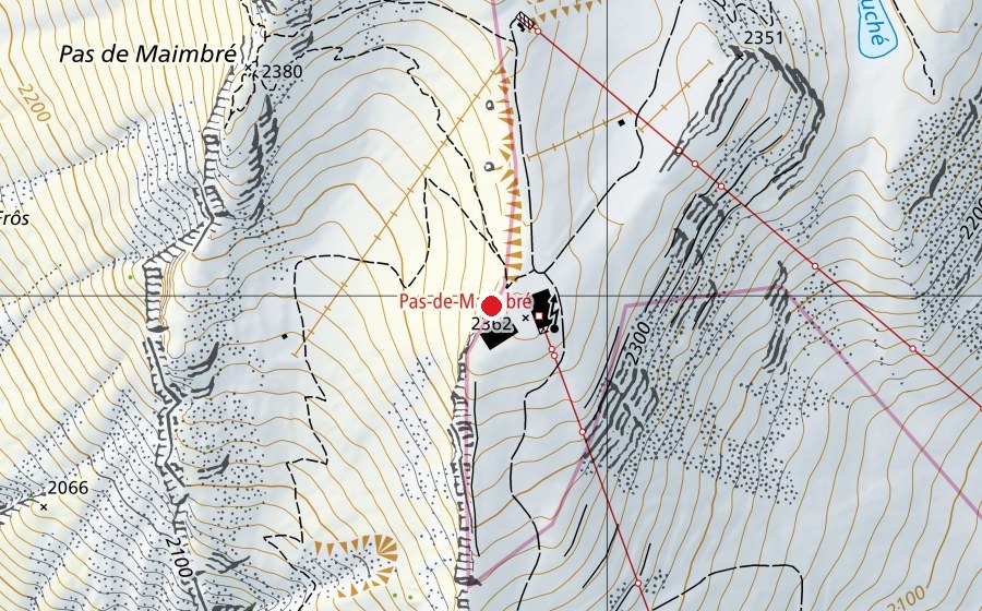 Mappa con la posizione di Ice Park d'Anzère (Centro sportivo)