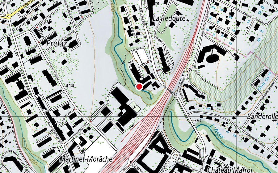 Carte indiquant l’emplacement de Judo Team Nyon (Centre sportif)