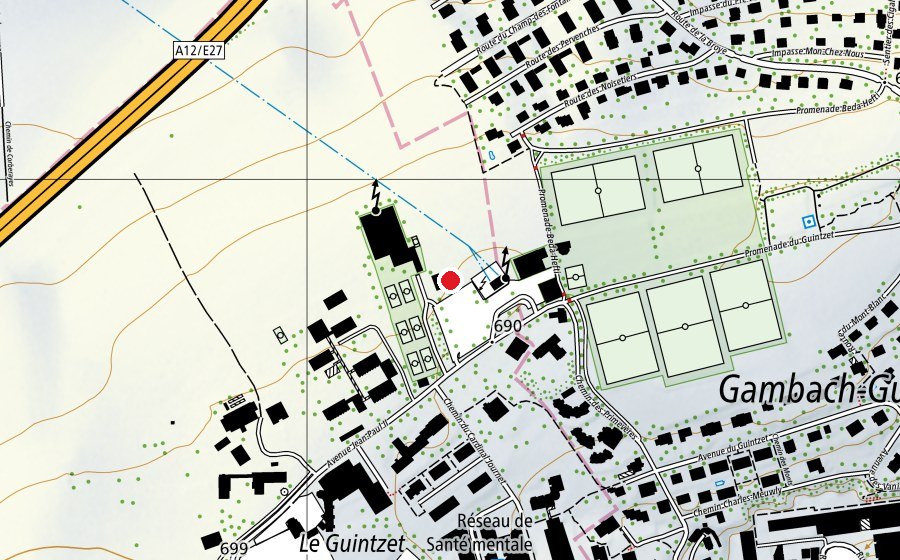 Map showing the location of Karate-Club Cobra (Sports centre)
