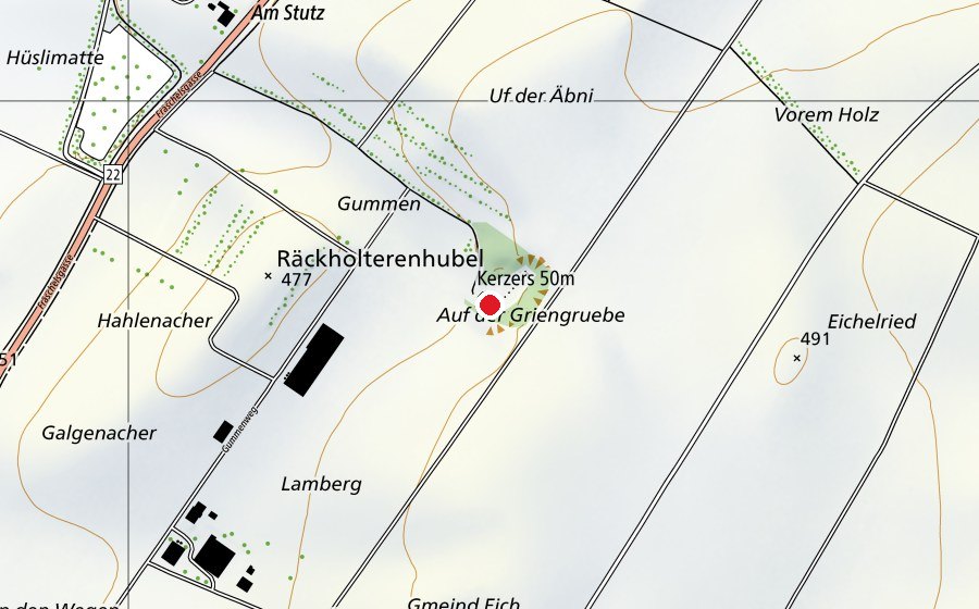 Mappa con la posizione di Kerzers 50 m (Centro sportivo)