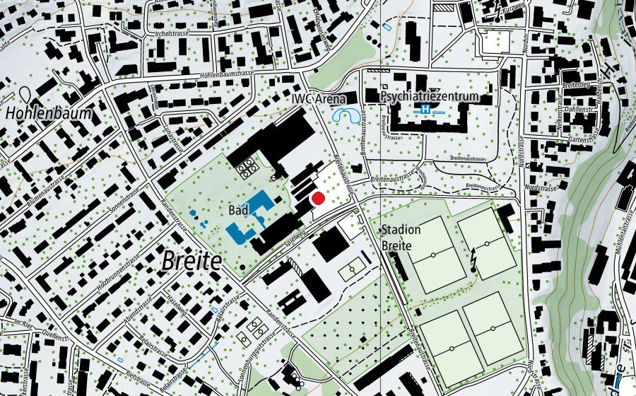Mappa con la posizione di Kieser Training 8200 Schaffhausen (Centro sportivo)