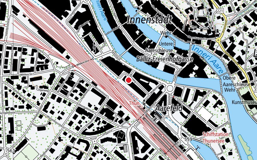 Carte indiquant l’emplacement de Kieser Training (Centre sportif)